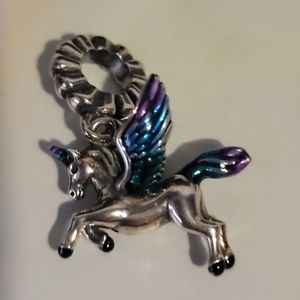 Sterling silver unicorn charm.